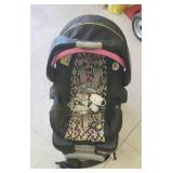 Car seat with base and baby monitoring system