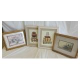 Four pictures with frames Four pictures with frames