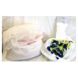 L bag of wedding table clothes & sm bag of rose L bag of wedding table clothes & sm bag of rose