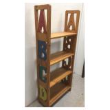 ABCD wood shelf appx 20x 8x 47 ABCD wood shelf appx 20x 8x 47