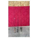 3 fishing poles and 2 reels