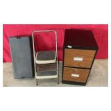 Stepstool and file cabinet