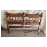 Wood headboard, and frame double bed size