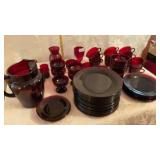 Ruby glass set