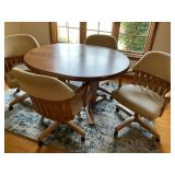 Kitchen table 4 chairs on rollers
