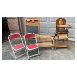 Antique highchair and child set