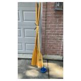 Boat ore paddle and anchor