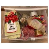 Assorted ribbons wired ribbons Christmas towels