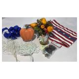 Holiday decor, accessories and table runner