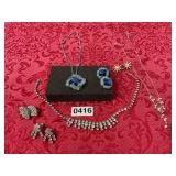 Vintage Costume jewelry , with clip earrings