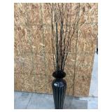 Black metal vase with branches 26ï¿½ vase