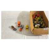 Assorted matchbox cars, construction