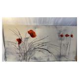 39 x 19 1/4 Poppe canvas painting
