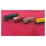 Miscellaneous train engine 999 and cars
