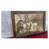 Vintage sheep, print with frame, no glass.34'x24'