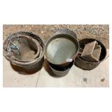 Miscellaneous buckets and contents