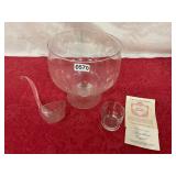 Glass Punch bowl with 12 cups