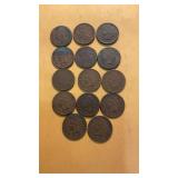 14 Indian head pennies