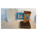 Paper shredder, heater, phone, scale