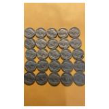 25 Buffalo nickels