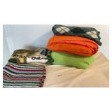 Lot of blankets and 2 rugs twin and full