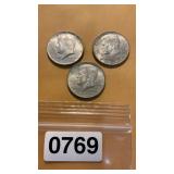 3 half dollars 1964
