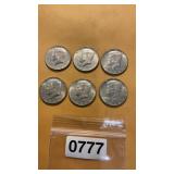 6 half dollars 1968
