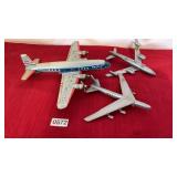 Vintage toy airplanes- large one is metal the two