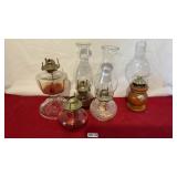 Oil lamps, miscellaneous set