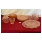 Vintage pink depression glass