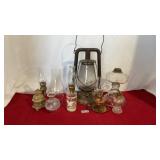 Vintage lanterns and glass globes