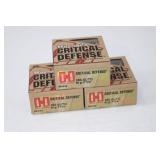 (3) Boxes Hornady Critical Defense 380 Auto