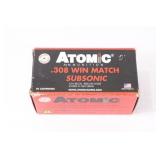 (1) Box ATOMIC .308 WIN MATCH Sub Sonic
