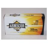 (1) Box ARMSCOR 308WIN. FMJ. 147gr 20 rounds