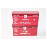 (2) Boxes FIOCCHI 38Wad Cutter. 148gr.100 rounds