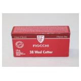 (1) Box FIOCCHI 38 Wad Cutter. 148gr. 50 Rounds