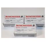 (3) boxes Winchester 7.62x25 Tokarev. FMJ. 85gr.