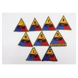(9) U.S. Army Armored Triangle Patches