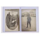 (2) WWI German Soldier RPPC Postcards