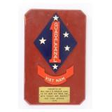 USMC Vietnam 1970 Presentation Plaque