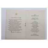 WWII U.S. Army KIA Gold Star Funeral Card