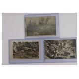 (3) WWI Dead Bodies/Skeletons Postcards