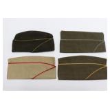 (4) WWII U.S. Army Overseas Caps