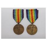 (2) WWI Belgian Victory Medals