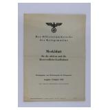 1943 Kriegsmarine Magazine Size Pamphlet