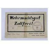 Nazi Army Wehrmacht Leave Pass