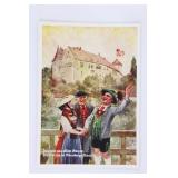 1938 Hitler-Chamberlain Meeting Postcard