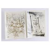 (2) WWII SHAEF Censored News Cartoons