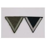 Lot of (2) WWII Nazi Military Rank Patches