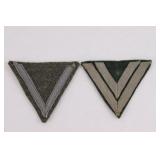 Lot of (2) WWII Nazi Military Rank Patches